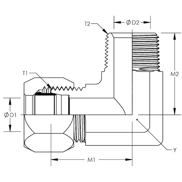 Flareless Compression To Male Pipe 90° Elbow